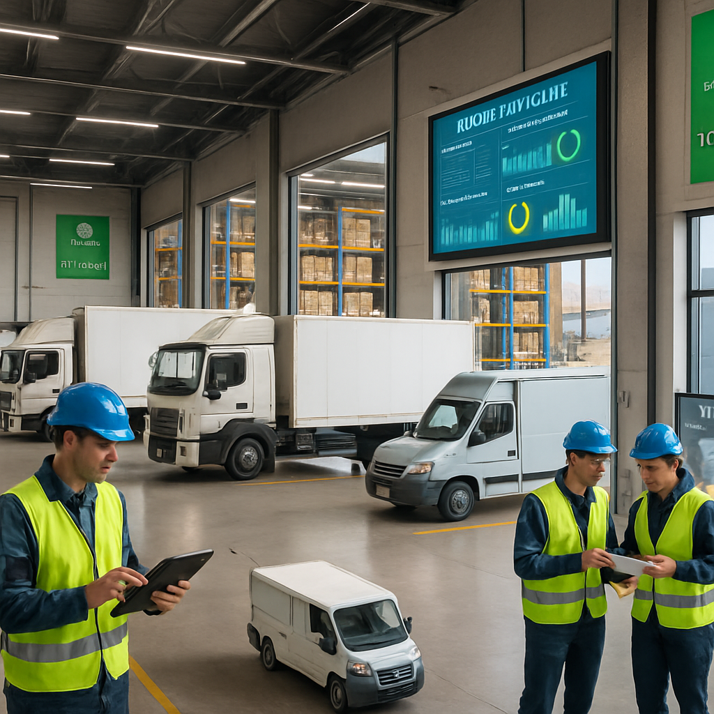 Limmagine-mostra-un-moderno-centro-logistico-con-ampi-spazi-di-carico-e-scarico-Camion-di-varie-dimensioni-sono-parcheggiati-ordinatamente-vicino-a-b.png